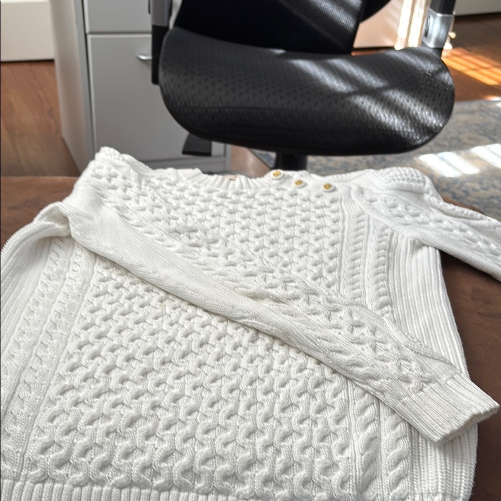 Tory Burch White Cable Knit Sweater - Picture 10 of 11